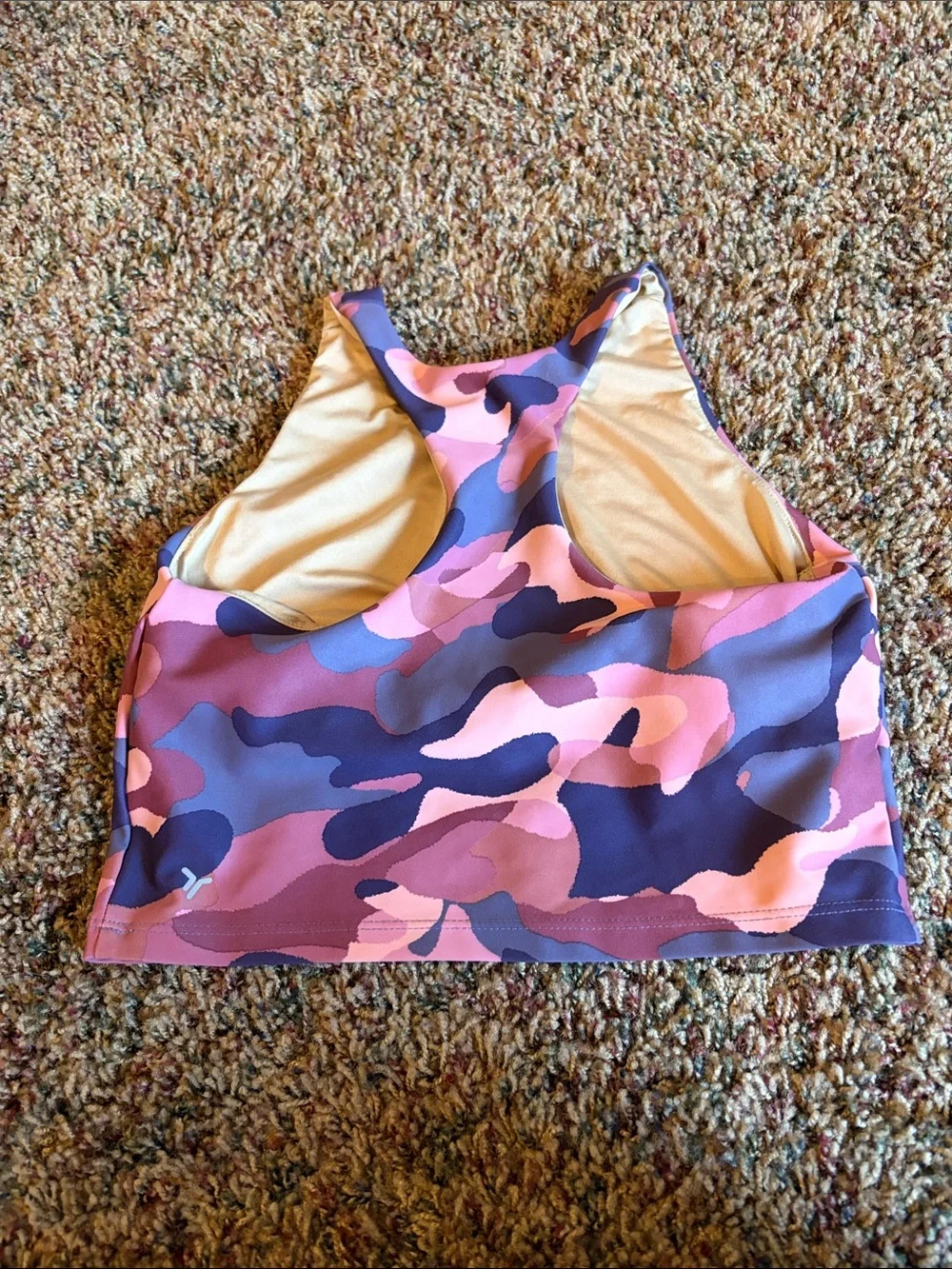 Old Navy Girls' Pink & Purple Camo Cropped Tank Top